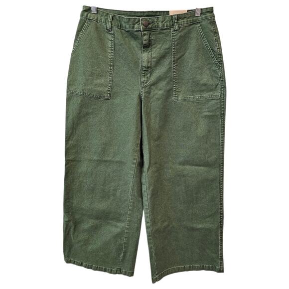 Universal Thread Goods Co. Highest Rise Wide Leg Green Jeans 14 Waist 32 Reg - Picture 1 of 9